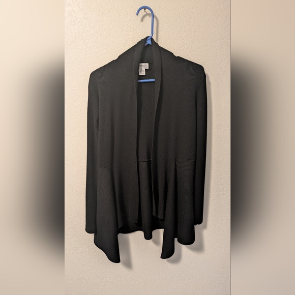 Carmen Marc Valvo Sweaters - Carmen Black Open Front Cardigan